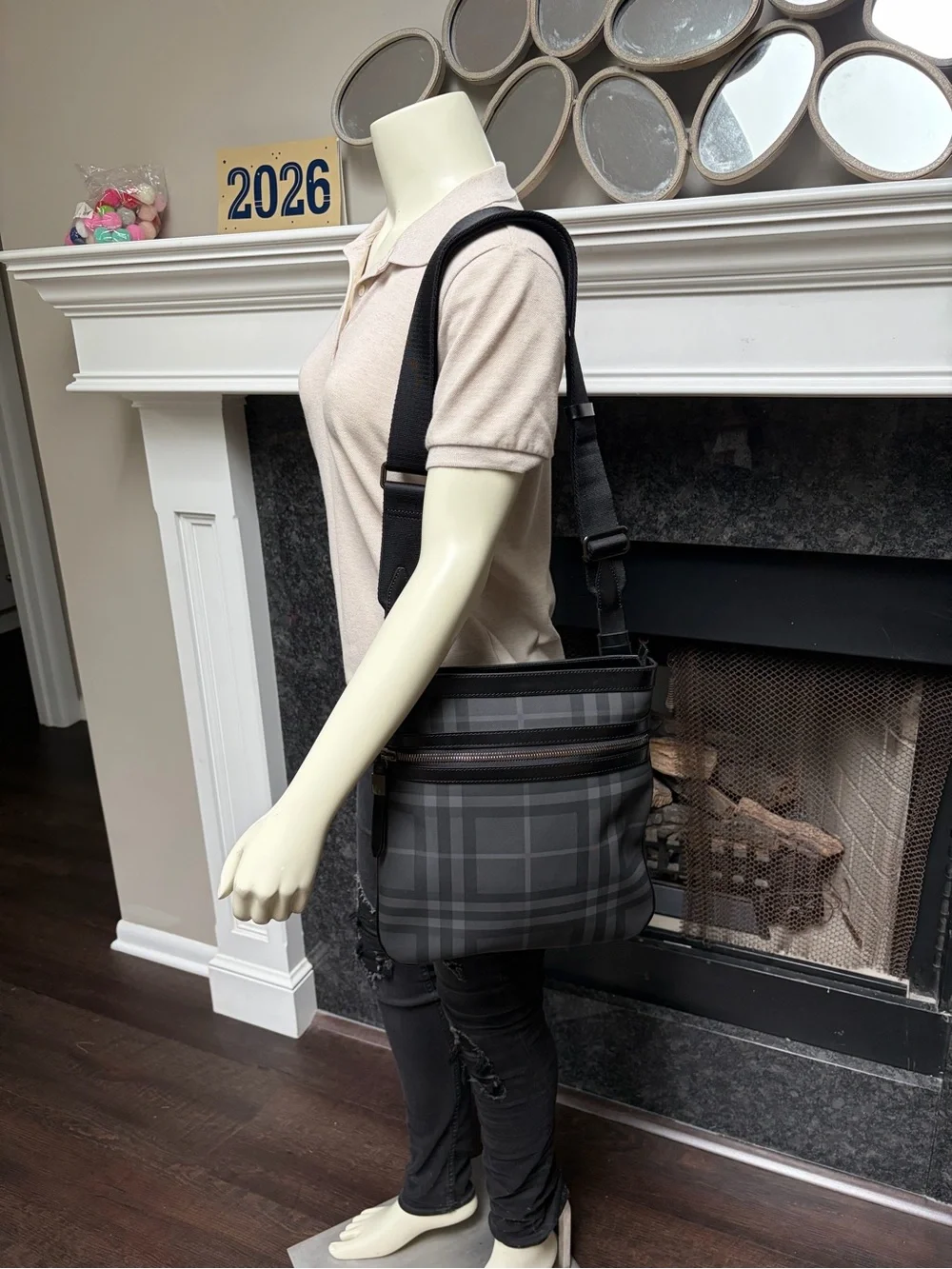 GUC Burberry Check Crossbody Bag
